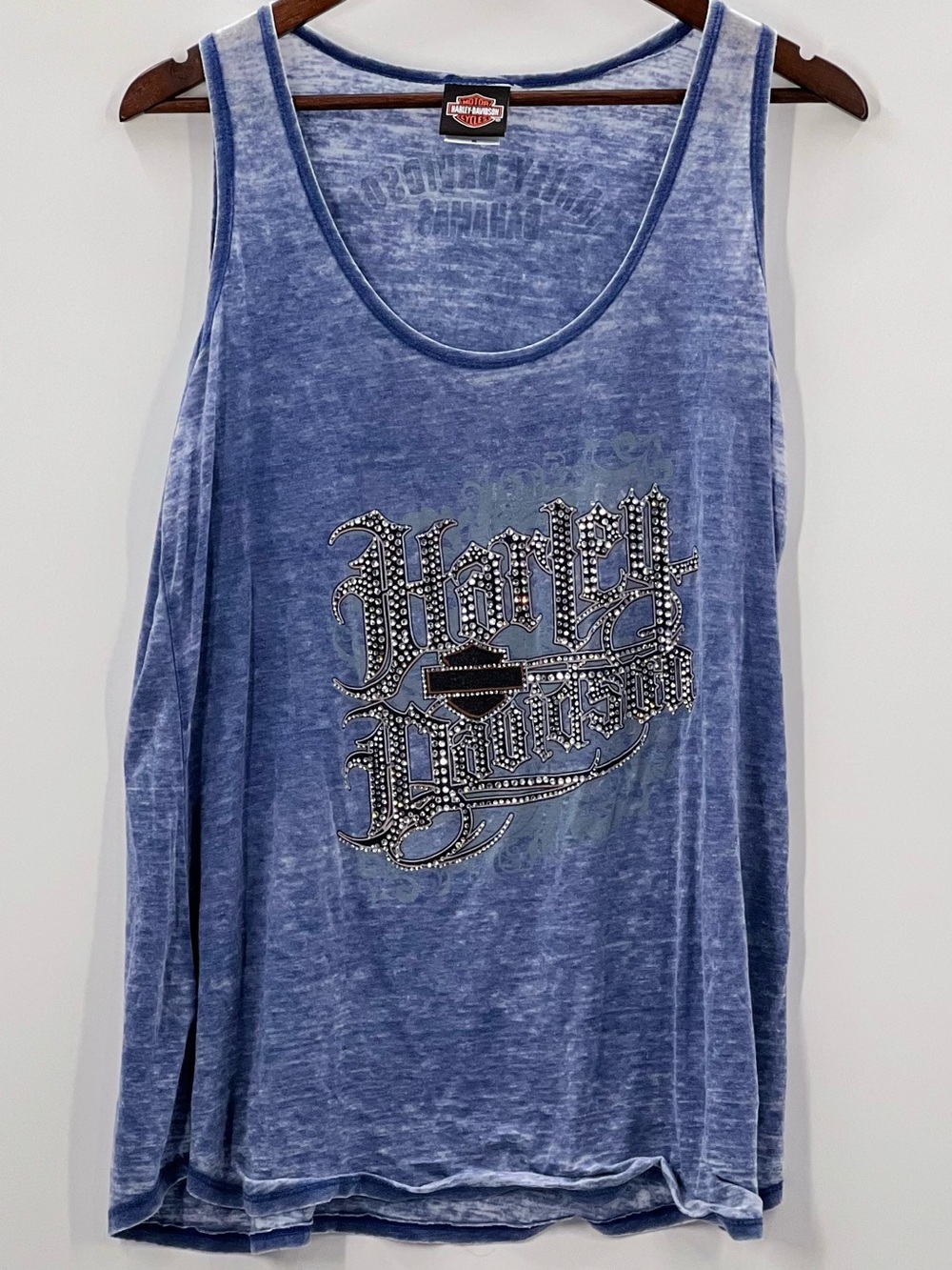 403 Harley-Davidson Women's XL Light Blue Studded Logo Tank